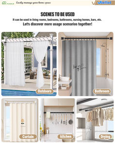 Barra telescópica para cortinas YIJIALE de 32 mm de diámetro, sin perforación, para dormitorio, sala de estar, balcón, <span class=keywords><strong>terraza</strong></span> - Product Image 4