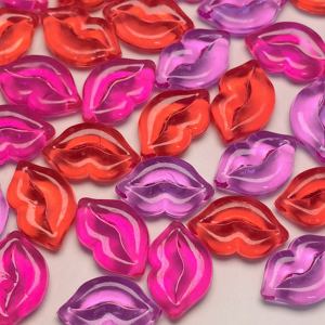 Cabochon Trasparenti a Forma di Labbra Rosse da 25mm per San Valentino, Adorabili Decorazioni per Slime e Accessori Fai-da-Te - Product Image 2
