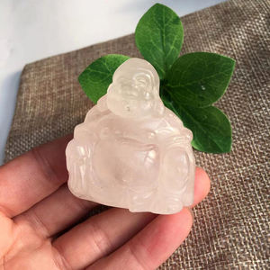 Venta al por mayor de tallas de cristal de 2 pulgadas de cuarzo rosa sonrisa <span class=keywords><strong>Buda</strong></span> Natural Ojo de Tigre <span class=keywords><strong>Buda</strong></span> para la decoración - Product Image 2