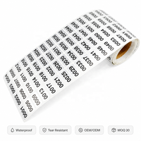 Étiquettes numérotées personnalisées, rouleau adhésif argent mat imperméable pour numéros de série, étiquettes de prix, étiquettes d'expédition, OEM