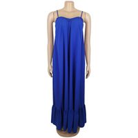 RTS 2026 Nuevo Vestido Sexy con Tirantes Estilo Europeo-Americano Vintage, Manga Princesa, Cuello con Volantes, Poliéster