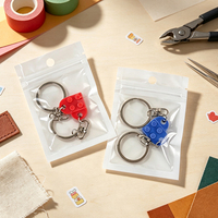 Porte-clés en briques de plastique en forme de cœur assorti pour couple, pendentif de clé en blocs de construction en plastique, accessoire de sac à main