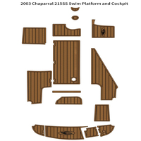 Tapis de pont en mousse EVA imitation teck pour plateforme de bain et cockpit de bateau, style SeaDek MarineMat, auto-adhésif, pour Chaparral 215 SS 2003