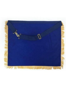 Tablier maçonnique en cuir brodé à la machine magnétique, insigne à coudre en or pour les francs-maçons. - Product Image 2