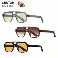 Lunettes de soleil rétro carrées, nouvelle mode, monture double barre, même style que les célébrités d'Internet, lunettes personnalisées pour visages neutres