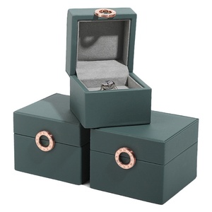 Custom PU Leather <b>Gift</b> <b>Boxes</b> Square & Rectangle Shapes for 925 Sterling Silver Engagement Rings Jewelry Accessory Packaging - Product Image 5