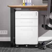 Piédestal mobile moderne à 3 tiroirs Classeur Serrure à clé Acier Métal pour Bureau École Rangement Rangement Rangement Piédestal mobile