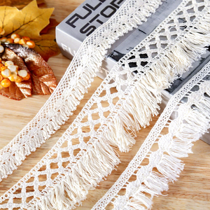 Rideaux en coton tissé style Lolita avec franges <span class=keywords><strong>à</strong></span> pampilles et bordure en dentelle, accessoires vestimentaires, décoration douce pour la maison, en stock, vente en gros - Product Image 1
