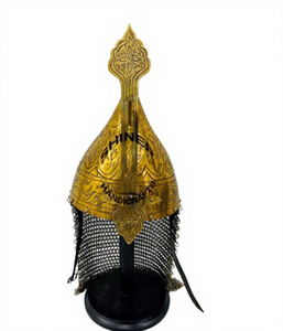 Armure de Viking en laiton médiéval, chaîne de casque, maille avec support en bois, Costume de Viking Maximus, laiton Antique poli - Product Image 1