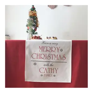 Оптовая продажа, Рождественский Европейский белый столовый стол для фермерского дома, хлопковая скатерть