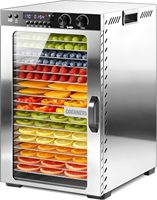 RVS 18 Schalen 1100W 30-90°C Digitale Besturing 48H Timer Commerciële Huishoudelijke Fruit Groente Vis Vlees Dehydrator Droogapparaat