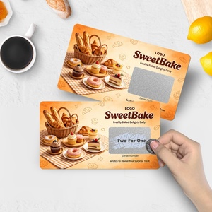 Cartes à gratter personnalisées pour événements promotionnels de boulangerie, livraison rapide, impression numérique sur carton - Product Image 1