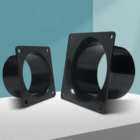 Adaptateur de Conduite HVAC à Raccord Carré vers Rond Noir pour Système d'Extraction de Ventilateur, Raccord de Transition pour Tuyau de Ventilation d'Air
