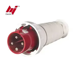 Plug IEC60309 RED 3 Phase 3P+E IP67 Waterproof 400V 125 Amp Industrial Plug