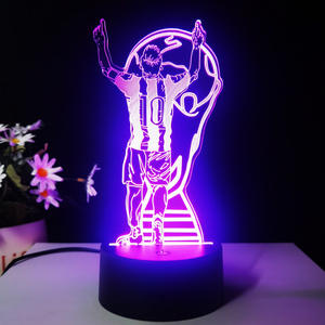 Lampe d'ambiance de football, veilleuse 3D étoile, contrôle tactile, cadeau créatif pour garçons et collègues, lampe de table en acrylique en forme de ballon de football - Product Image 3