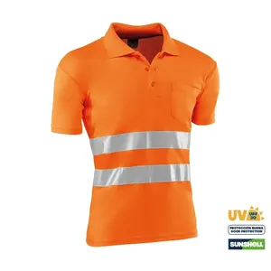 Polo - HV730 XS Eire - Colore: Arancione - Strisce riflettenti con motivo a occhio di uccello, tre su ciascuna - Product Image 1