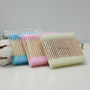 Bastoncini di bambù eco-friendly a doppia testa a spirale 100/confezione bastoncini di cotone colorati/bastoncini di cotone/punte di cotone per la cura personale - Product Image 3