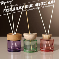 Bouteilles de diffuseur de parfum en verre transparent personnalisées en usine, 50 ml, 300 ml, durables, écologiques, toutes saisons, violet/couleurs personnalisées