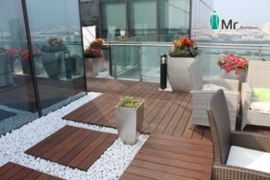 Parquet <span class=keywords><strong>de</strong></span> sol en bambou au design moderne Versailles Art Surface résistante à l'eau 18mm d'épaisseur Brossé à clic pour l'extérieur - Product Image 5