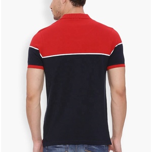 เสื้อโปโลผู้ชาย แขนสั้น ผ้าถัก ลำลอง สีแดง กรมท่า ขาว - Product Image 3