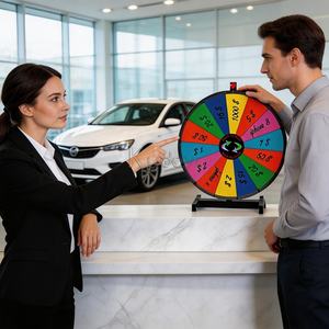 Rueda de la Fortuna de 24 Pulgadas para Juego de Stand de Carnaval, <span class=keywords><strong>Bingo</strong></span> Interactivo, Sorteo de Lotería, Premios Aleatorios y Rifa - Product Image 6