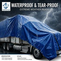 Bâche en PVC robuste enduite Ripstop 600 GSM, imperméable, anti-moisissure, pour couverture de camion, remorque, camionnette