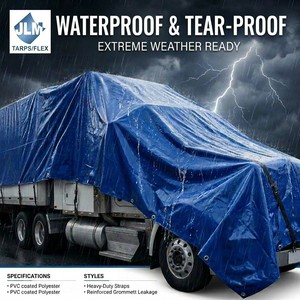 Bâche en PVC robuste enduite Ripstop 600 GSM, imperméable, anti-moisissure, pour couverture de camion, <span class=keywords><strong>remorque</strong></span>, camionnette - Product Image 1