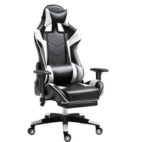 Chaise de jeu personnalisable avec logo noir et rouge avec 180 °   Chaise de bureau inclinable avec coussin de pieds rétractable