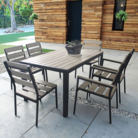 Ensemble de 7 meubles de table en aluminium pour jardin et restaurant en plein air Ensemble de chaise longue et de bistro en aluminium abordable