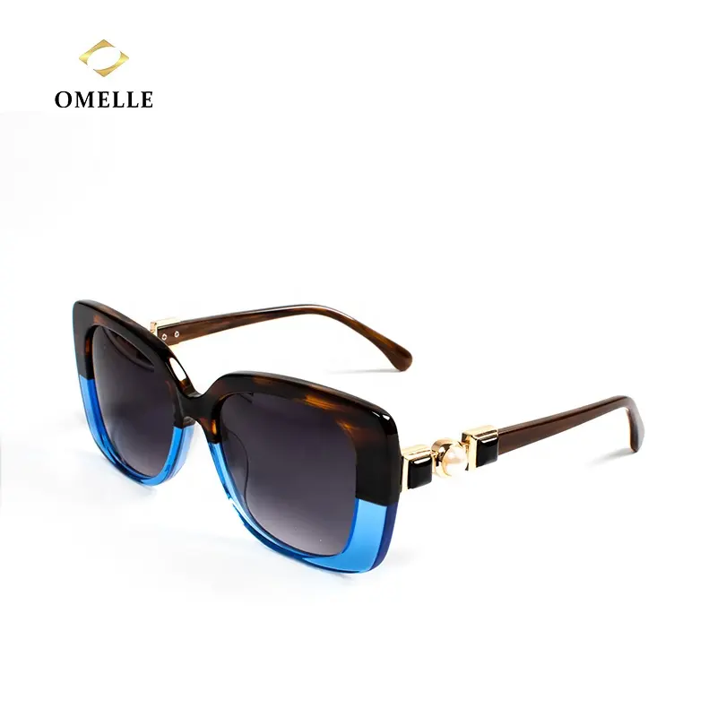 2022 Italien Qualität Millionär Sonnenbrille Übergroße dicke schwarze Mazzuc chelli Acetate Square Pearl Sonnenbrille