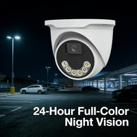 Caméra de sécurité dôme IP POE Hik compatible, lumière chaude, couleur intégrale, 5MP 4MP 2K, détection humaine, NVR intelligent, vision nocturne, Cloud, 1 an