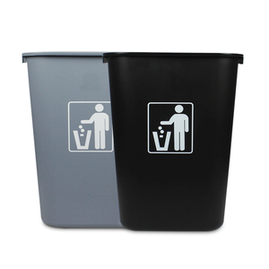 Customized PP Restaurant Kitchen Office Square Plastic Recycling Waste Garbage Rubbish Bin Trash Can with Lid