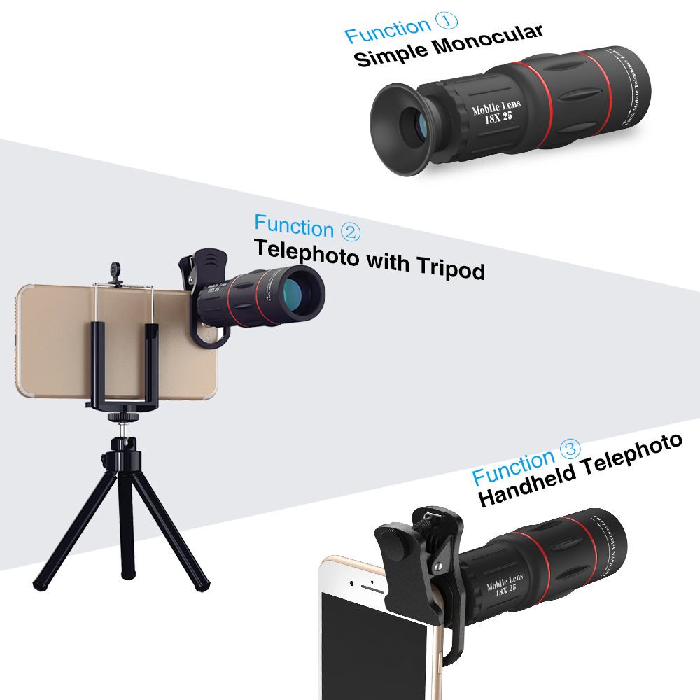 18x Zoom Telephoto Lens With Tripod Universal Optics Glass
