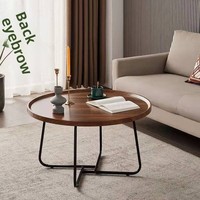 Table basse multifonctionnelle moderne et simple en bois avec structure métallique pour salon et petit appartement – Vente en gros transfrontalière