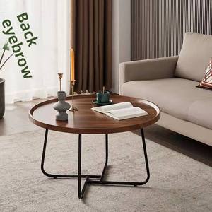 Mesa de Centro de Madera Moderna y Sencilla Multifuncional con Estructura Metálica <span class=keywords><strong>para</strong></span> Sala de Estar, Ideal <span class=keywords><strong>para</strong></span> Apartamentos Pequeños, Venta al Por Mayor Transfronteriza - Product Image 4