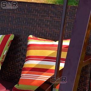 Chaise suspendue en rotin moderne de loisirs pour l'extérieur/l'intérieur, <span class=keywords><strong>double</strong></span> siège, avec auvent et cadre en aluminium pour jardin, patio et utilisation suspendue - Product Image 3