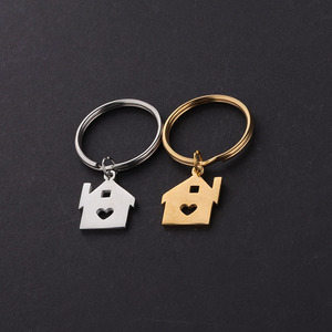 Portachiavi a forma di <span class=keywords><strong>casa</strong></span> in acciaio inossidabile in metallo Non appannato - Product Image 6