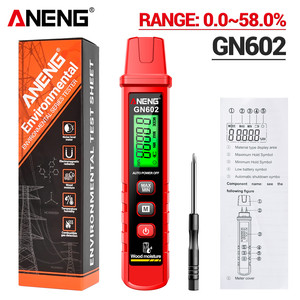 Medidor <span class=keywords><strong>de</strong></span> Humedad Digital para Madera ANENG GN602 con Pantalla LCD, Rango <span class=keywords><strong>de</strong></span> 0~58%, <span class=keywords><strong>Valor</strong></span> Máximo/Mínimo, Pantalla Retroiluminada, 1 Año <span class=keywords><strong>de</strong></span> Garantía, ABS Rojo - Product Image 6
