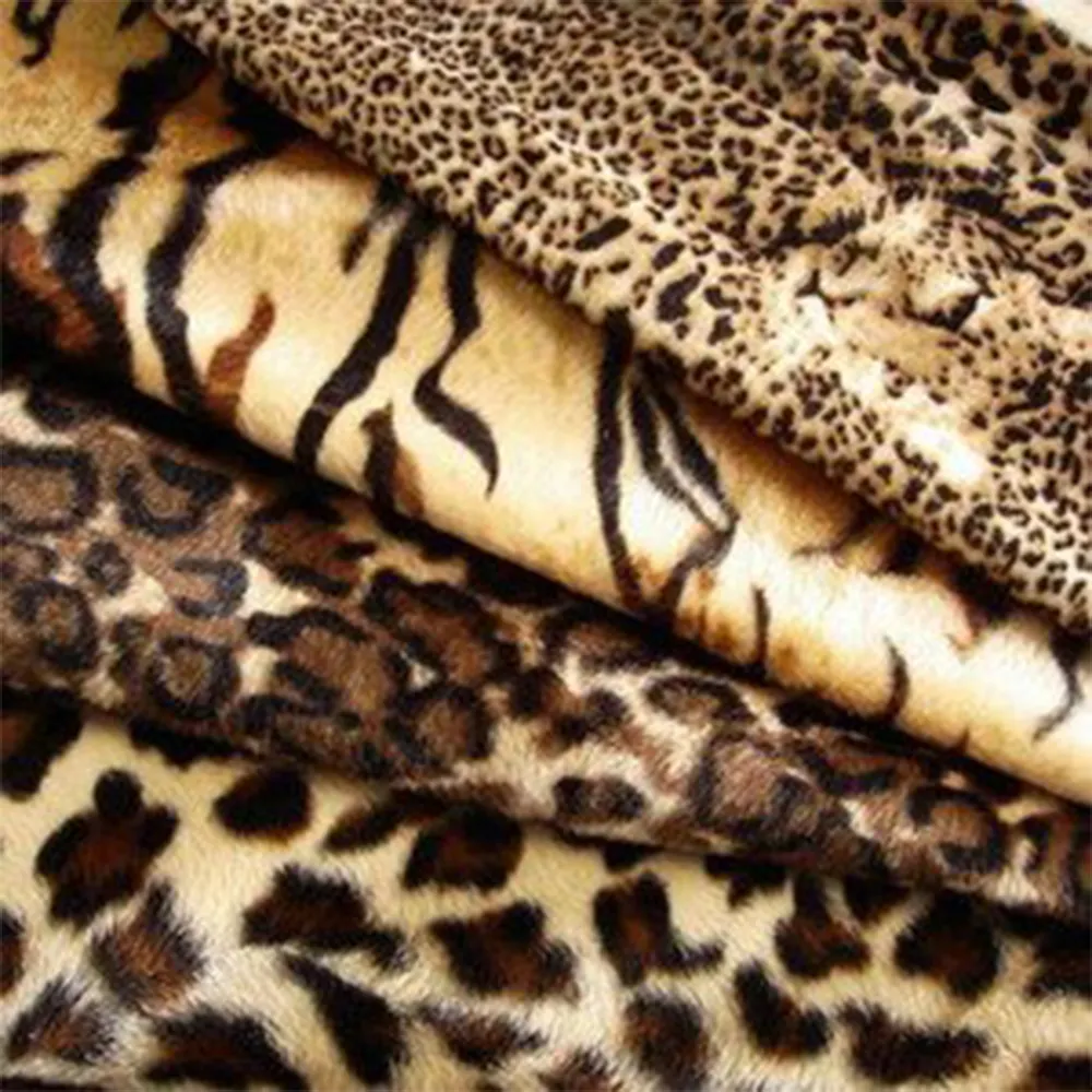 Mềm Lông Velboa Leopard Tiger Tùy Chỉnh In Minky Nhung Sang Trọng Vải
