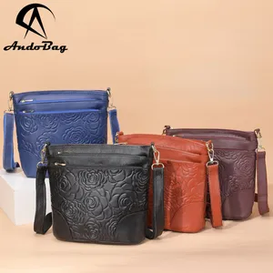 Andong Shoulder Sling Bag for Women Girls Genuine Cow Leather New Fashion Super Hot Retro Elegant Ladies Casual Messenger Bags