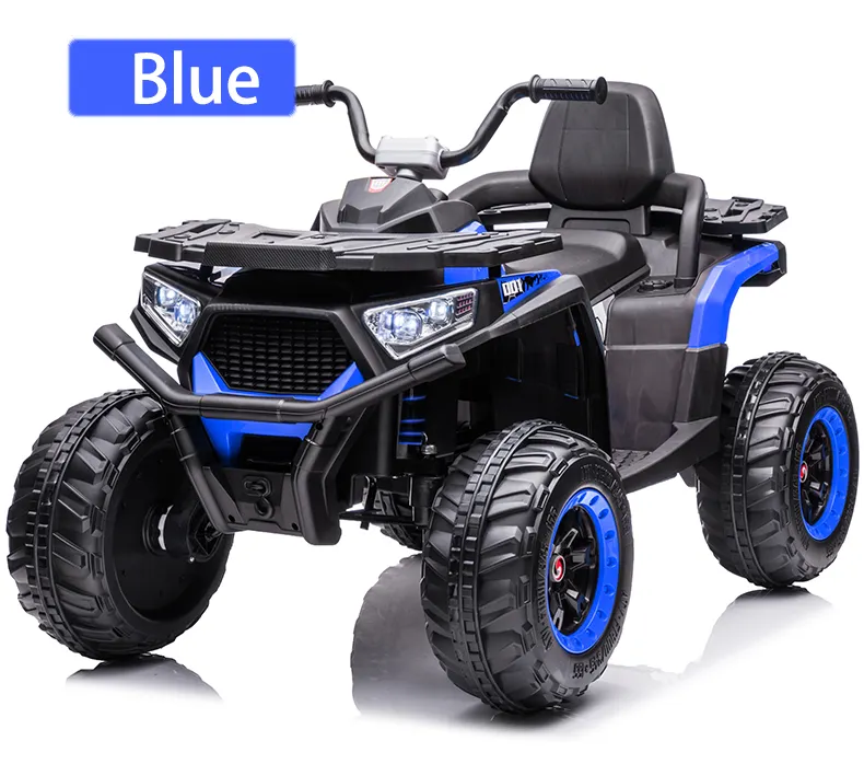 VTT électrique 12V pour enfants, jouet Quad Car à 4 roues avec audio bluetooth, pneus à bande de roulement, phares LED, radio, vitesse maximale de 3,7 mph