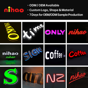 NIHAO Factory Lettres lumineuses 3D en acrylique, logo, enseigne lumineuse 3D pour décoration murale, <span class=keywords><strong>restaurant</strong></span> - Product Image 5