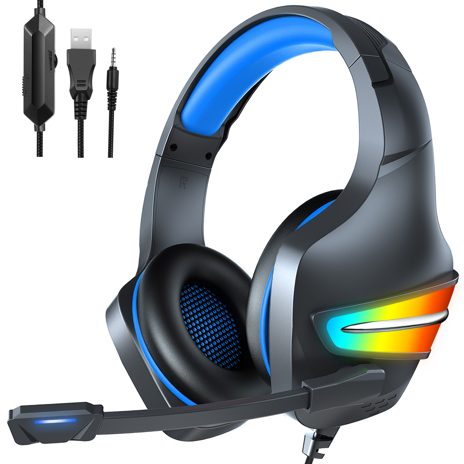 RGB LED Gaming Headset with Mic for PC &amp;amp;amp; Consoles
