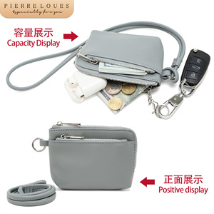 Porte-monnaie en corde de style Pierre Loues avec cordon, mini portefeuille multifonctionnel pour femmes, couleur unie, 5 pouces - Product Image 5