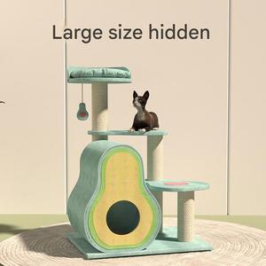 Árbol para Gatos con Diseño Pastoral de Aguacate y Cama Integrada, Tablero de Partículas E1, Espacio Reducido, Torre para el Hogar - Product Image 4