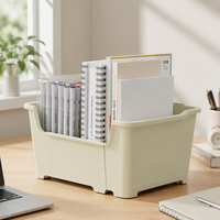 Organizador de Escritorio Ajustable en Ancho para Estantes de Estudio, Contenedor Expandible para Libros con Ruedas, Archivador de Oficina