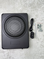 Subwoofer actif mince de 8 pouces à installer sous le siège, personnalisable avec des options de logo OEM/ODM, haut-parleur de voiture noir