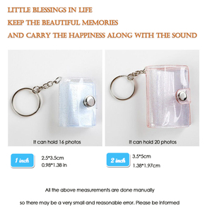 Bán buôn bền long lanh trong suốt mềm nhựa PVC thẻ kinh doanh thẻ chất kết dính Album ảnh với Keyring Khung Ảnh Album - Product Image 3