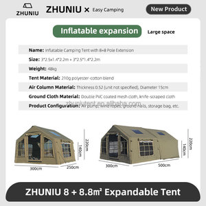 3*2.5+3*2.5m Oxford Inflatable <b>Tent</b> for Family Outdoor Camping Four-Season Waterproof One Bedroom Living Room No Assembly ZN-SS5 - Product Image 6