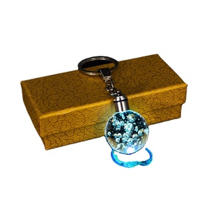 Cheap Wholesale <strong>Snow</strong> <strong>Ball</strong> Keyrings 3d Laserd Crystal <strong>Ball</strong> Keychain with Led Light for Valentine's Day Present - Product Image 1